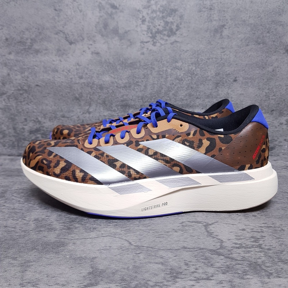 ADIDAS Adizero Evo SL Leopard Running Shoes Mens Size 8 Brown Silver JS4493